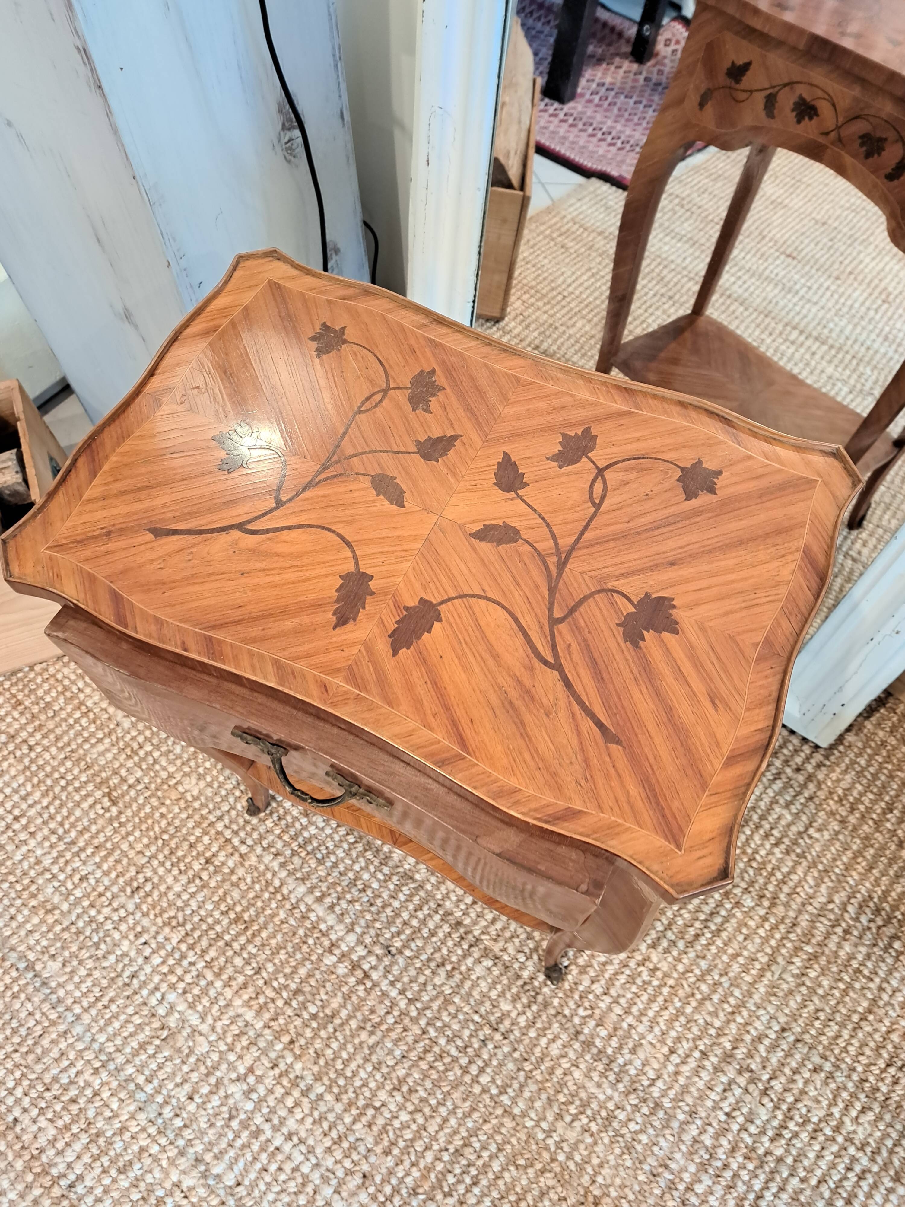 Pair of marquetry tables