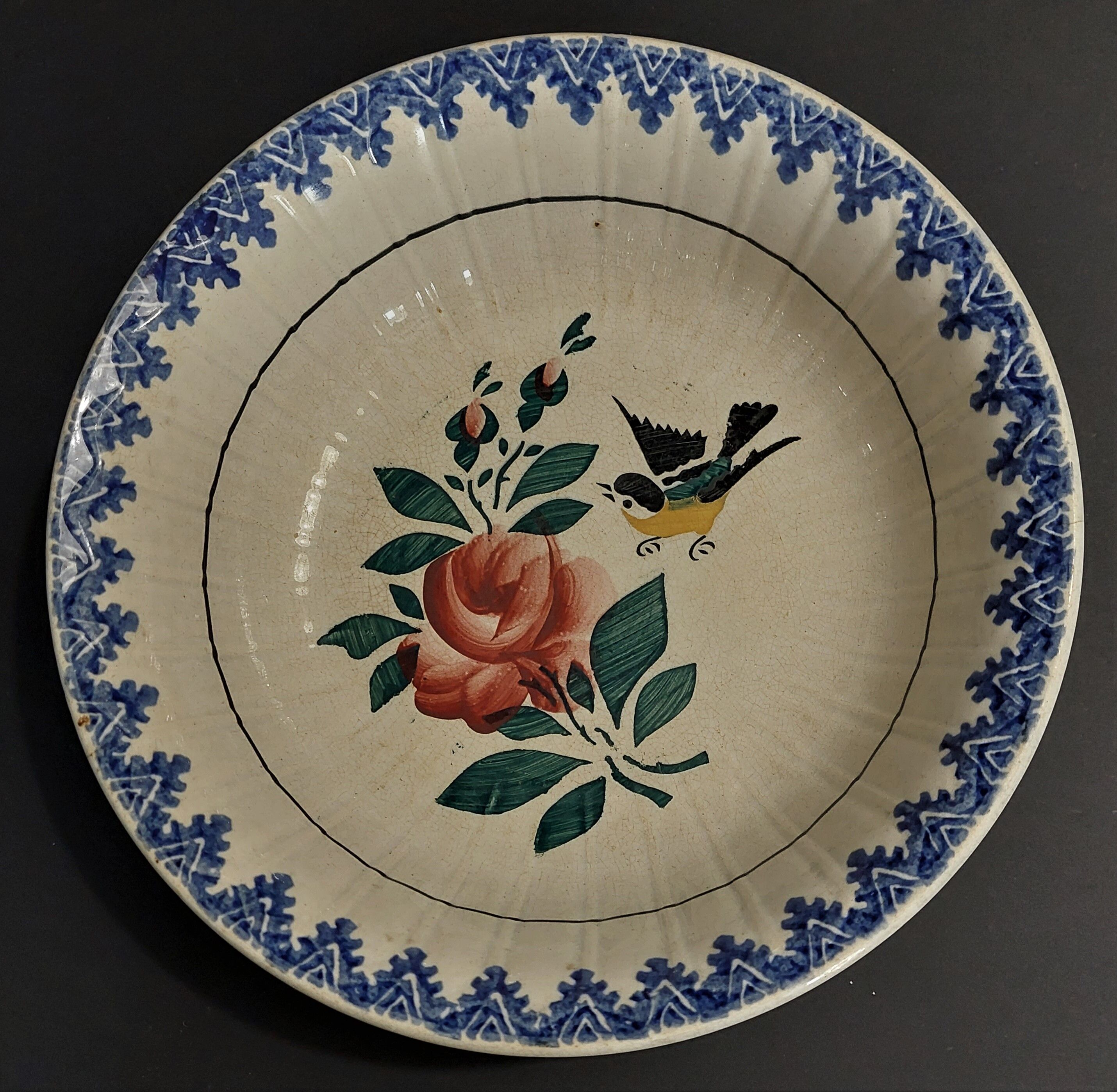 Hollow dish salad bowl earthenware HBC Hautin Boulenger & Co Choisy le Roi late nineteenth century