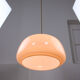 Mid-century Pink Glass & Brass Pendant Lamp