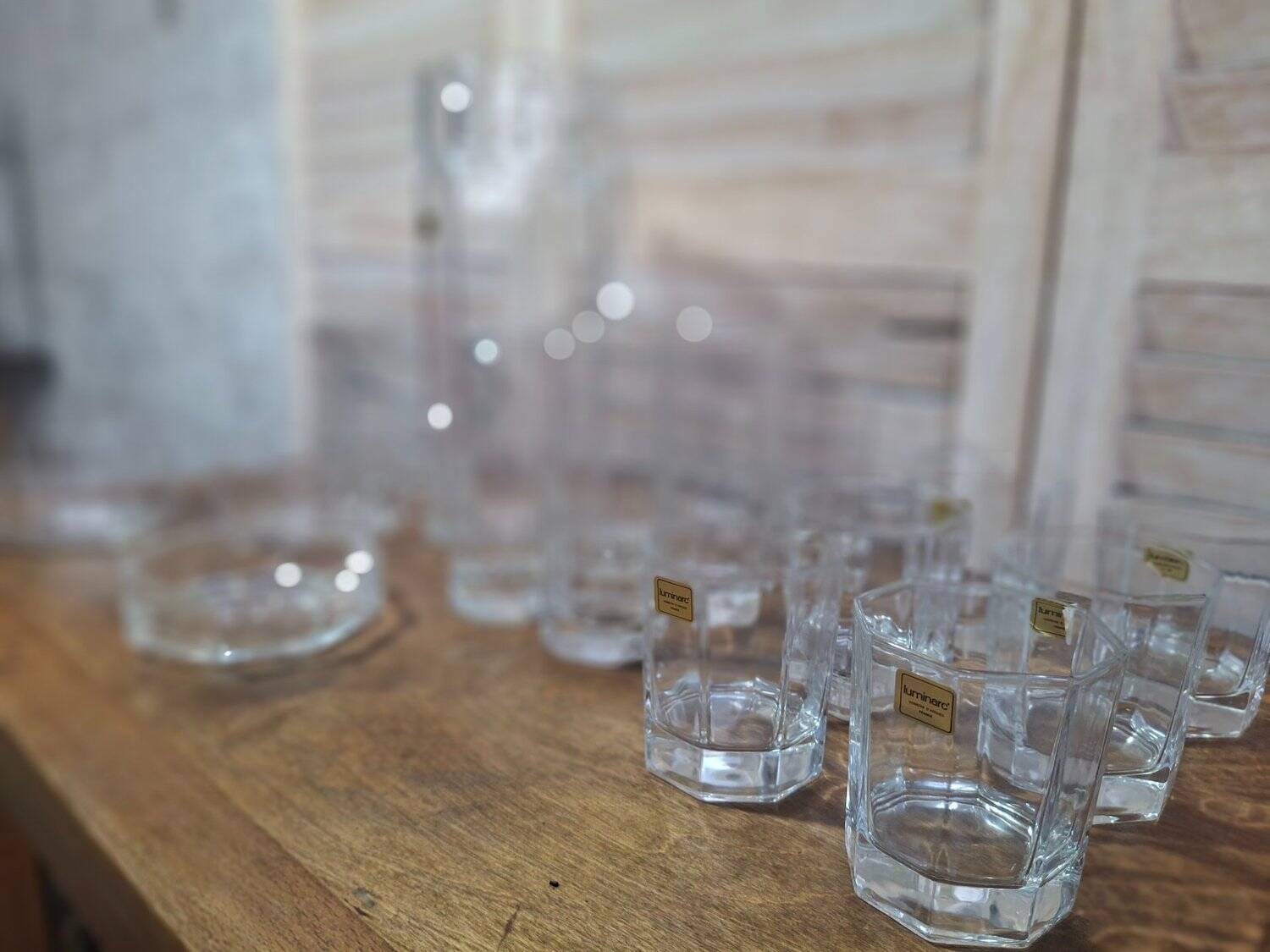 Service à boisson Luminarc années 70 design octogonal NEUF en boîtes