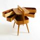 Beautiful original Mid Century teak sewing box with hinged compartments