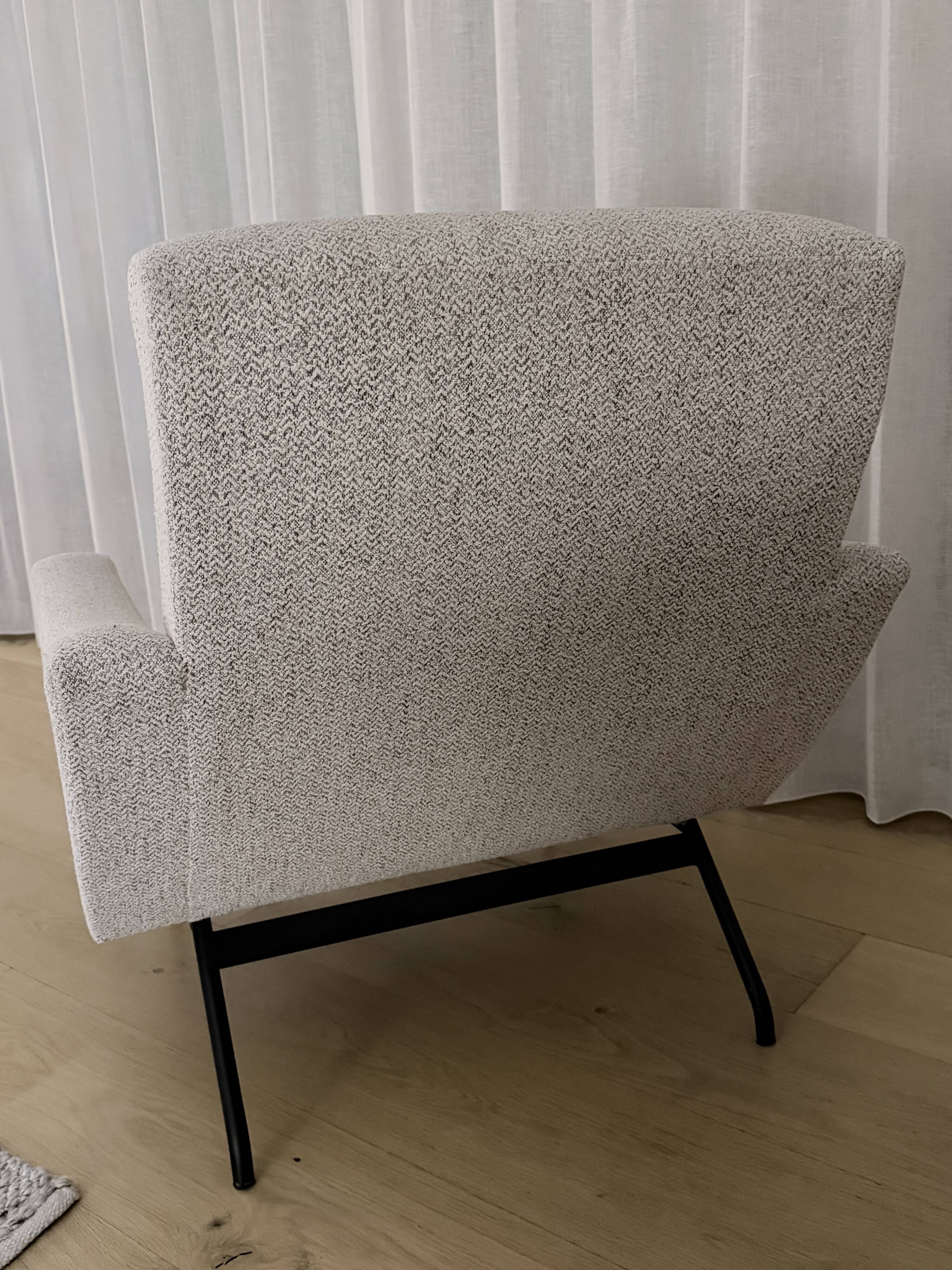 2 armchairs Joseph André Motte 1955 renovated