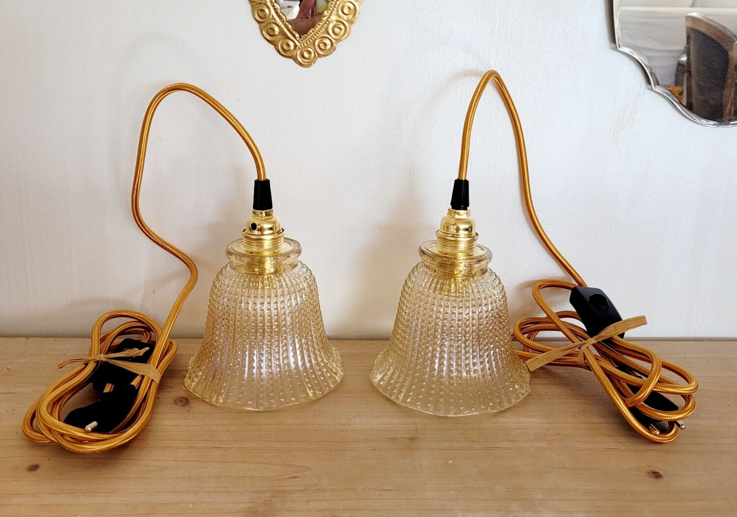 Pair of vintage portable lamps
