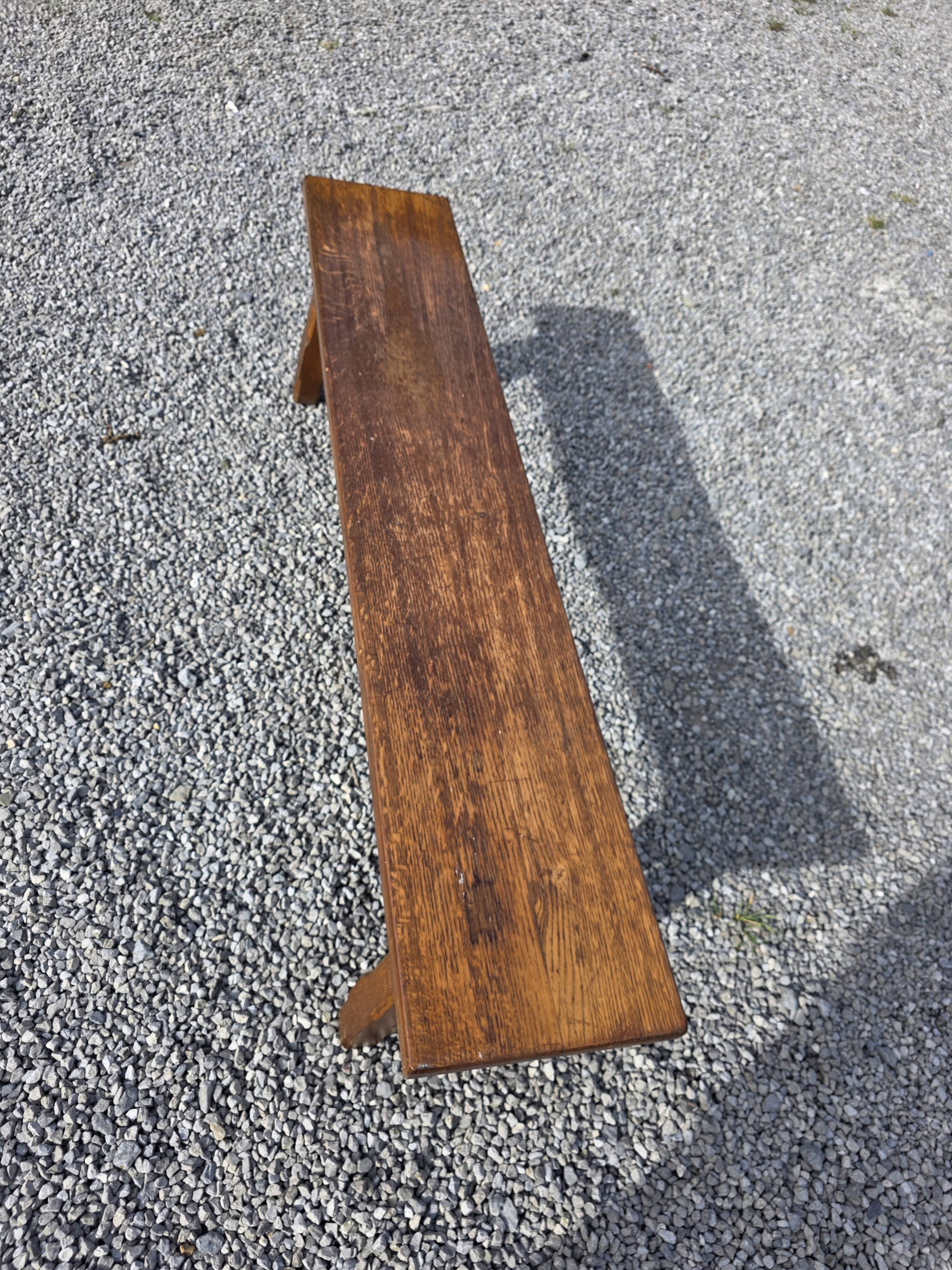 Solid oak farmhouse bench, 160cm in length.