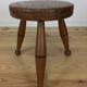 Art deco solid oak tripod stool