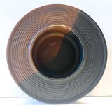 Black and Brown Hand-Painted Ceramic Piece attributed to Franco Bucci, Italy