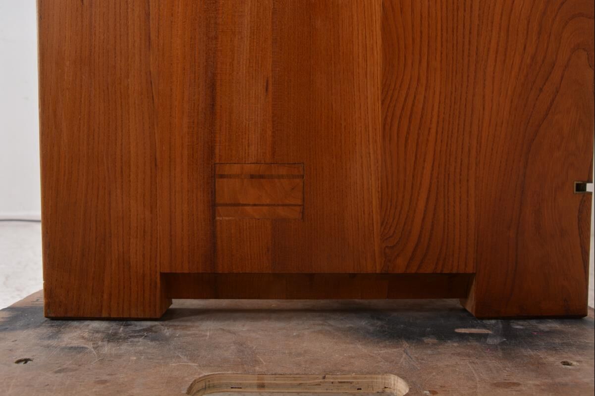 Vintage solid elm sideboard by Pierre Chapo, model R08