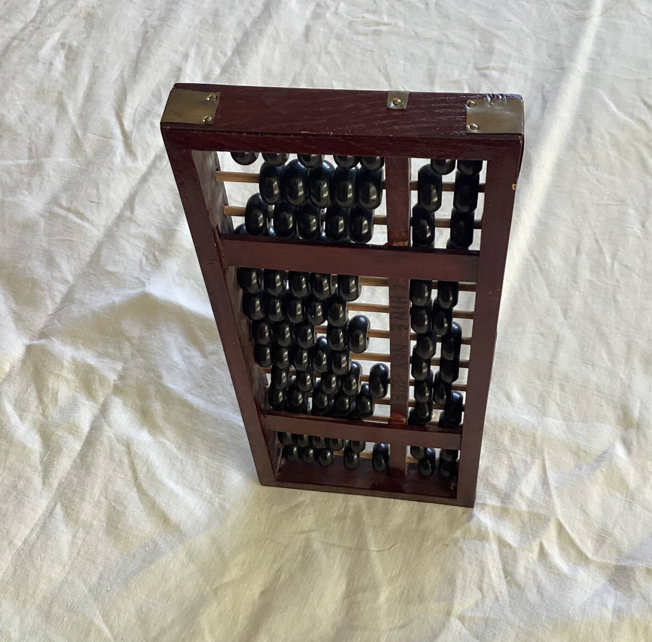 Vintage wooden Chinese abacus dimensions: height -2.5 cm - width -29 cm