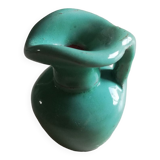 Very small turquoise soliflore in the shape of a ceramic jug