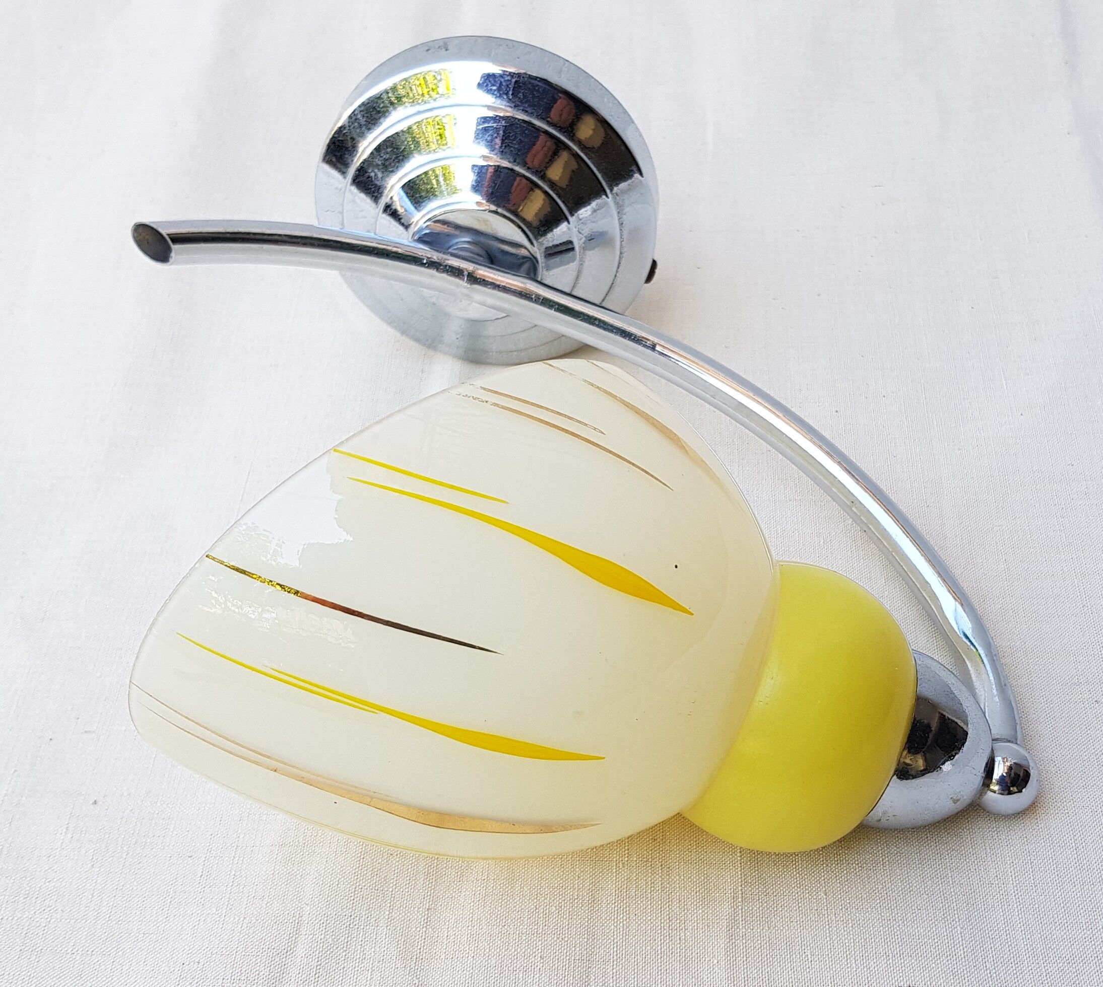 Wall lamp stainless steel and coloured opaline