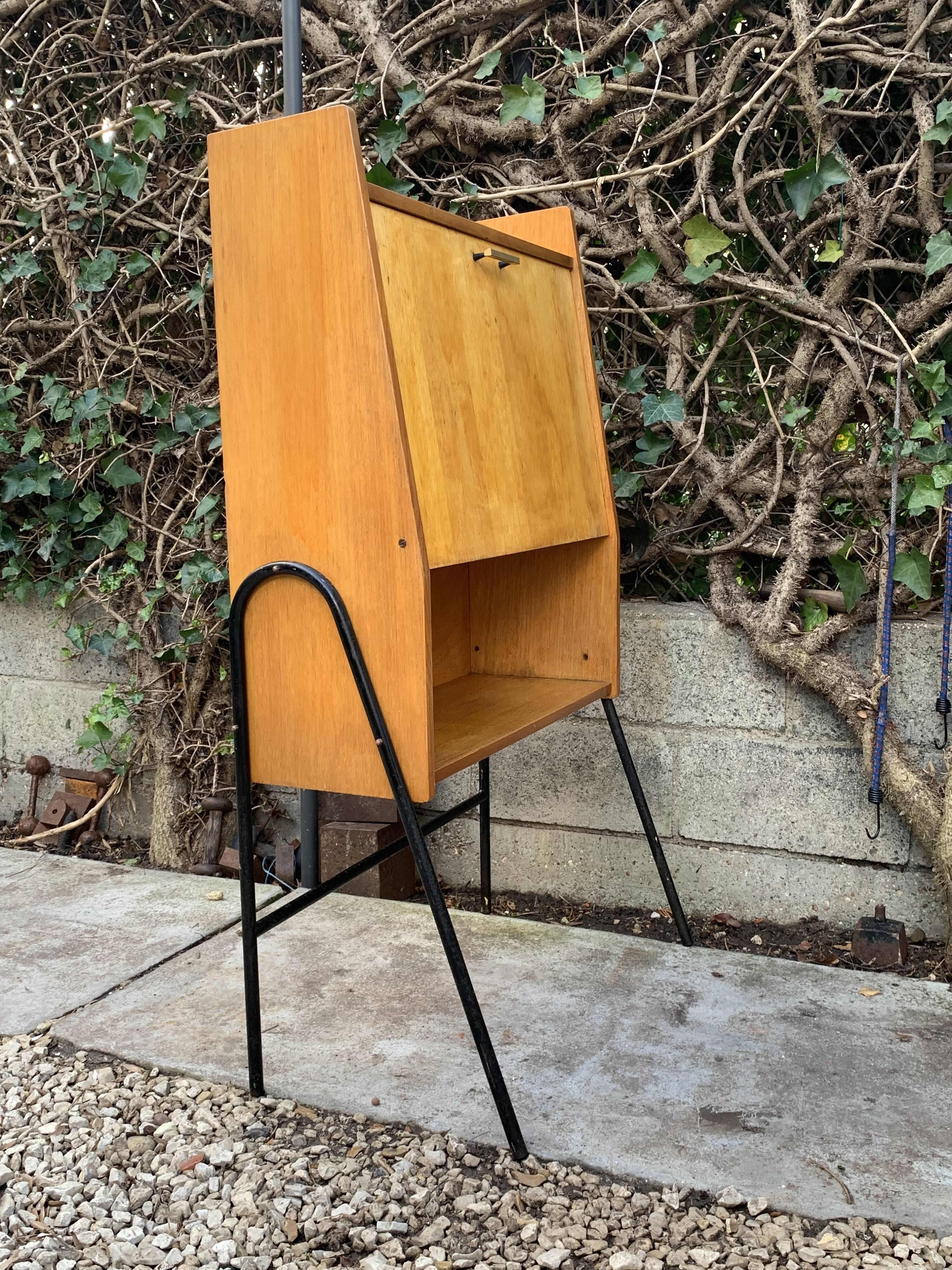 Vintage 1950s asymmetrical wall-mounted secretary desk