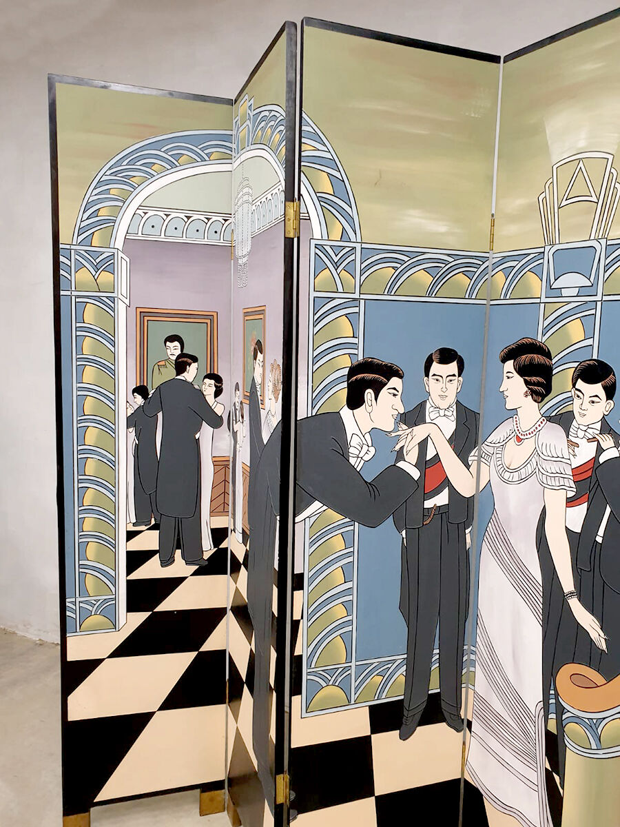 Vintage design room divider paravan 'ballroom'