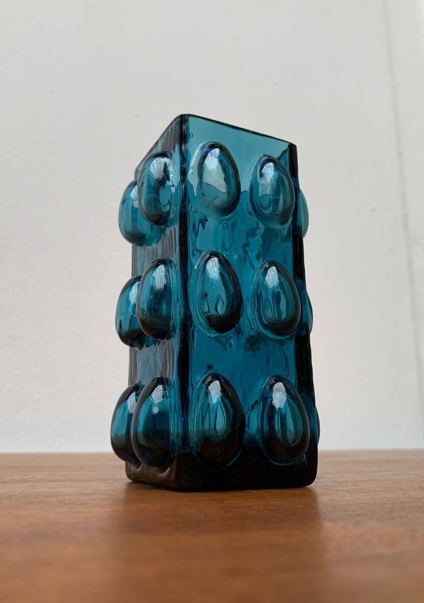 Bubble glass vase from the mid-century Scandinavian space age by Wilhelm Braun-Feldweg for Hirschberg, 1960s.