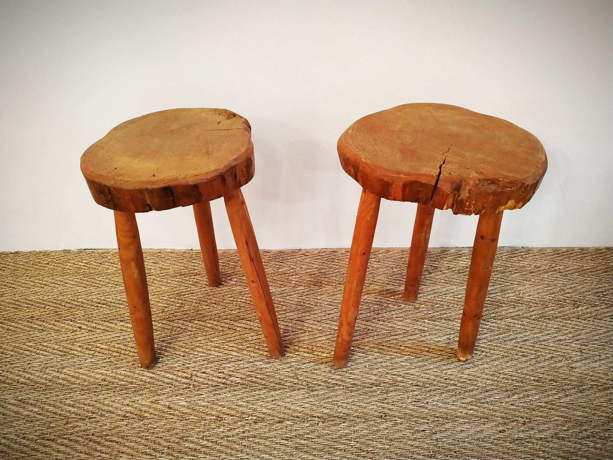 Pair of brutalist stools