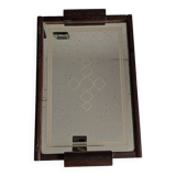 Mirror and wood tray