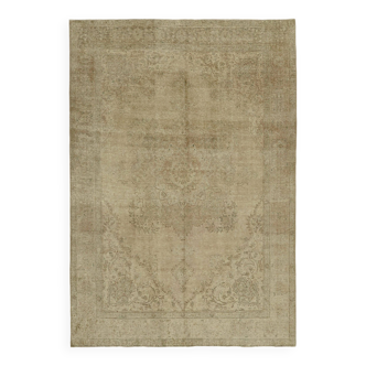 Tapis de laine beige persan noué à la main des années 1970 240 cm x 340 cm