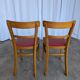 Vintage Wooden Dining Chair: Red Leather Seat, Mid-Century Modern