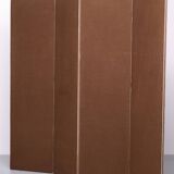 4 parts Brown Linen Fabric Room Divider 1970s Holland