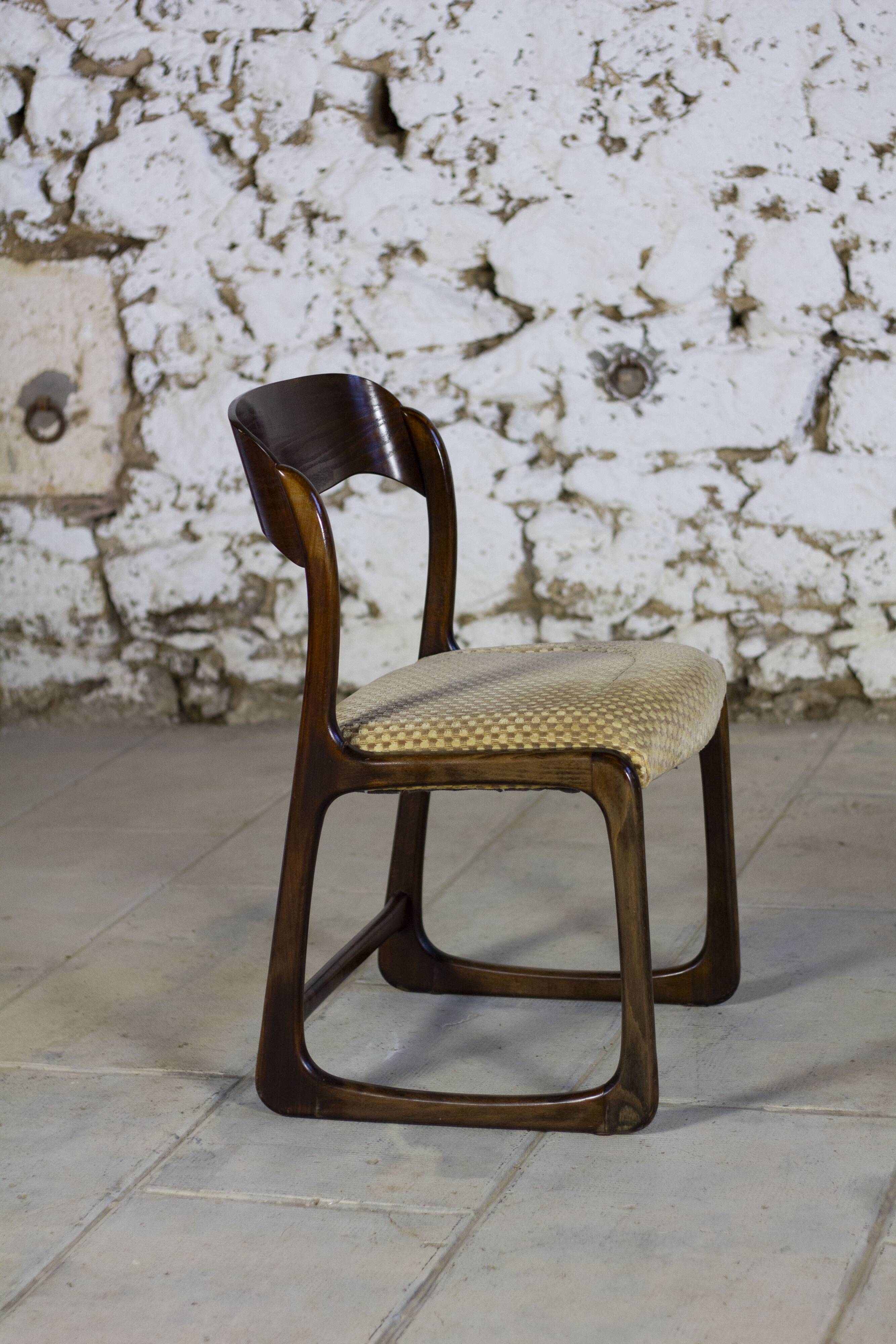 Set of 3 sleigh chairs by Baumann, 1960