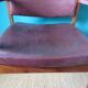 Pair of armchairs in Rio rosewood and plum leather, Denmark 1960