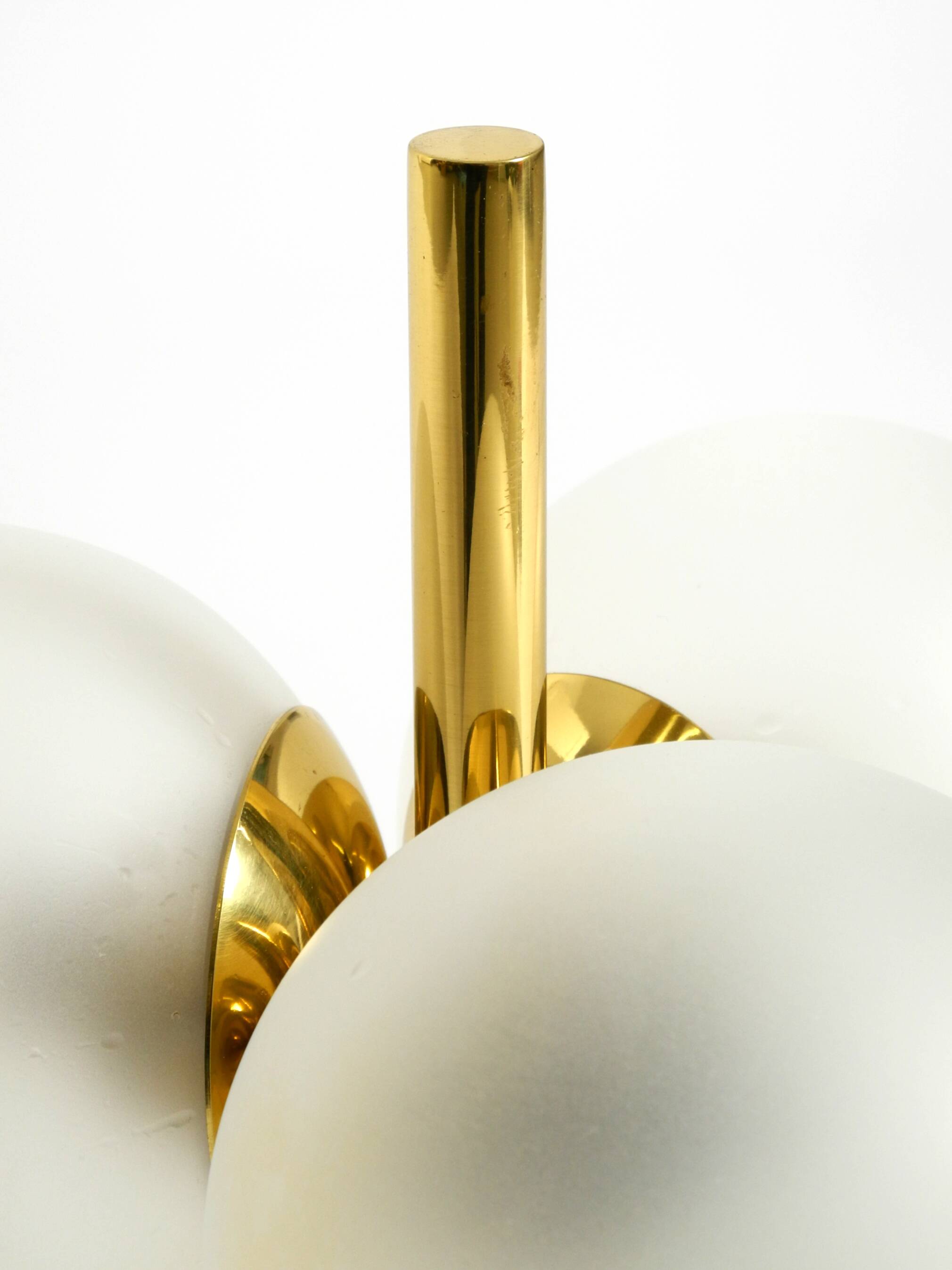 1960s Space Age brass table lamp by Kaiser Leuchten  with 3 glass globes
