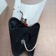 Pair of vintage wall lights Rockabilly 1950s brass, black and red