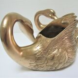 Two vintage solid brass brass zoomorphic pot pot cache