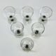 6 verres à vin vintage Bormioli Rocco en cristal gris strié