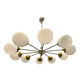 Opaline glass sputnik chandelier with 10 lights, 1960s