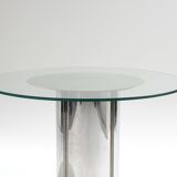 Glass and chrome dining table, antonia astori, 1960s