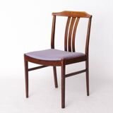 Pair of Vintage Swedish Chairs by LBG Group – 1970s Beech & Purple Fabric