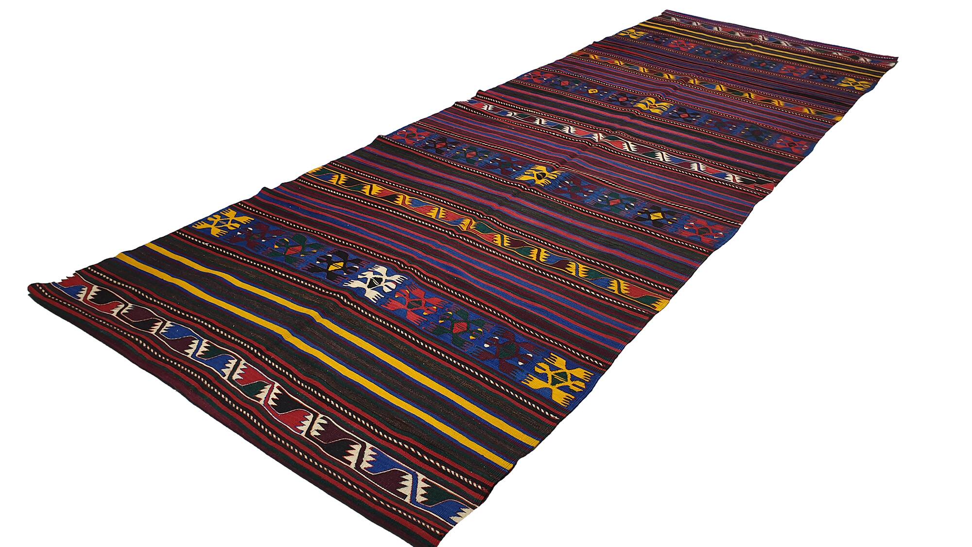 Turkish kilim rug, 407x141 cm, MYK-871