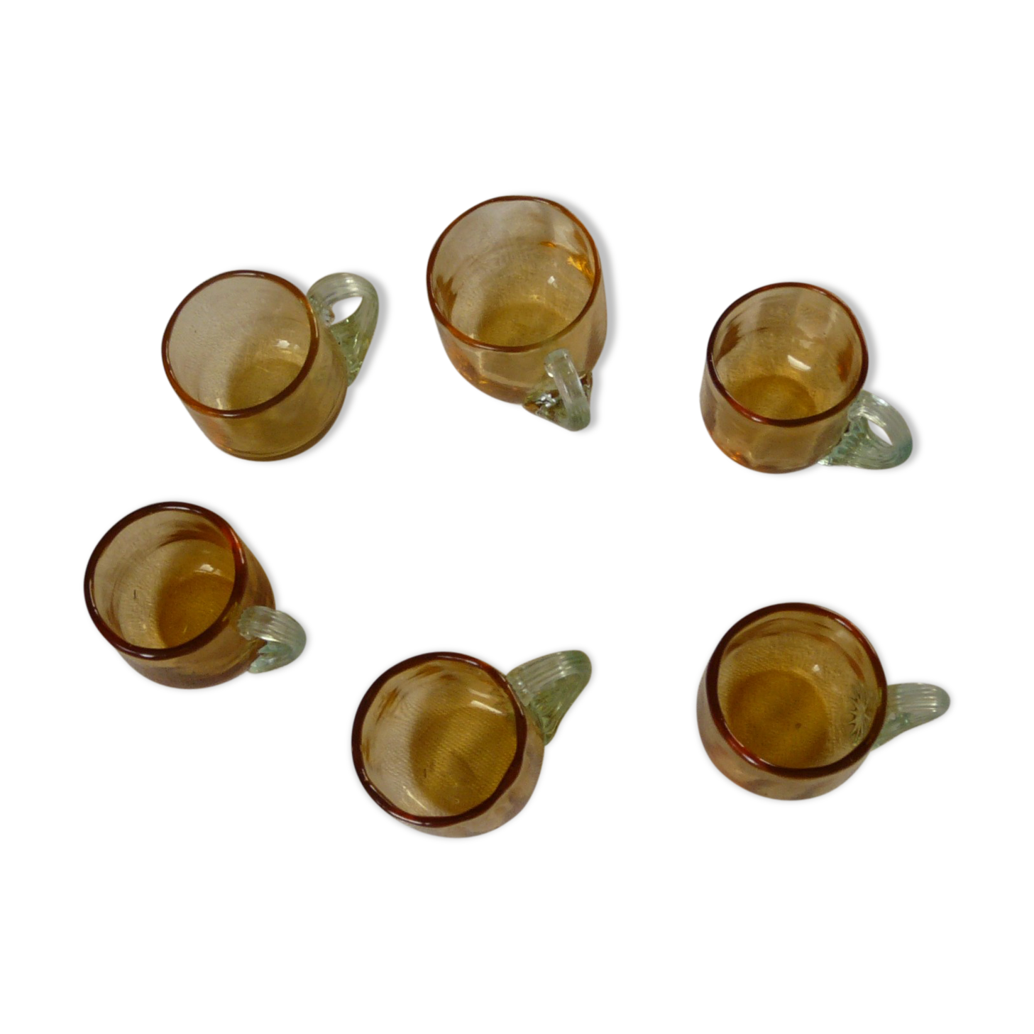 6 verres à liqueur modèle Georges Sand verre teinté