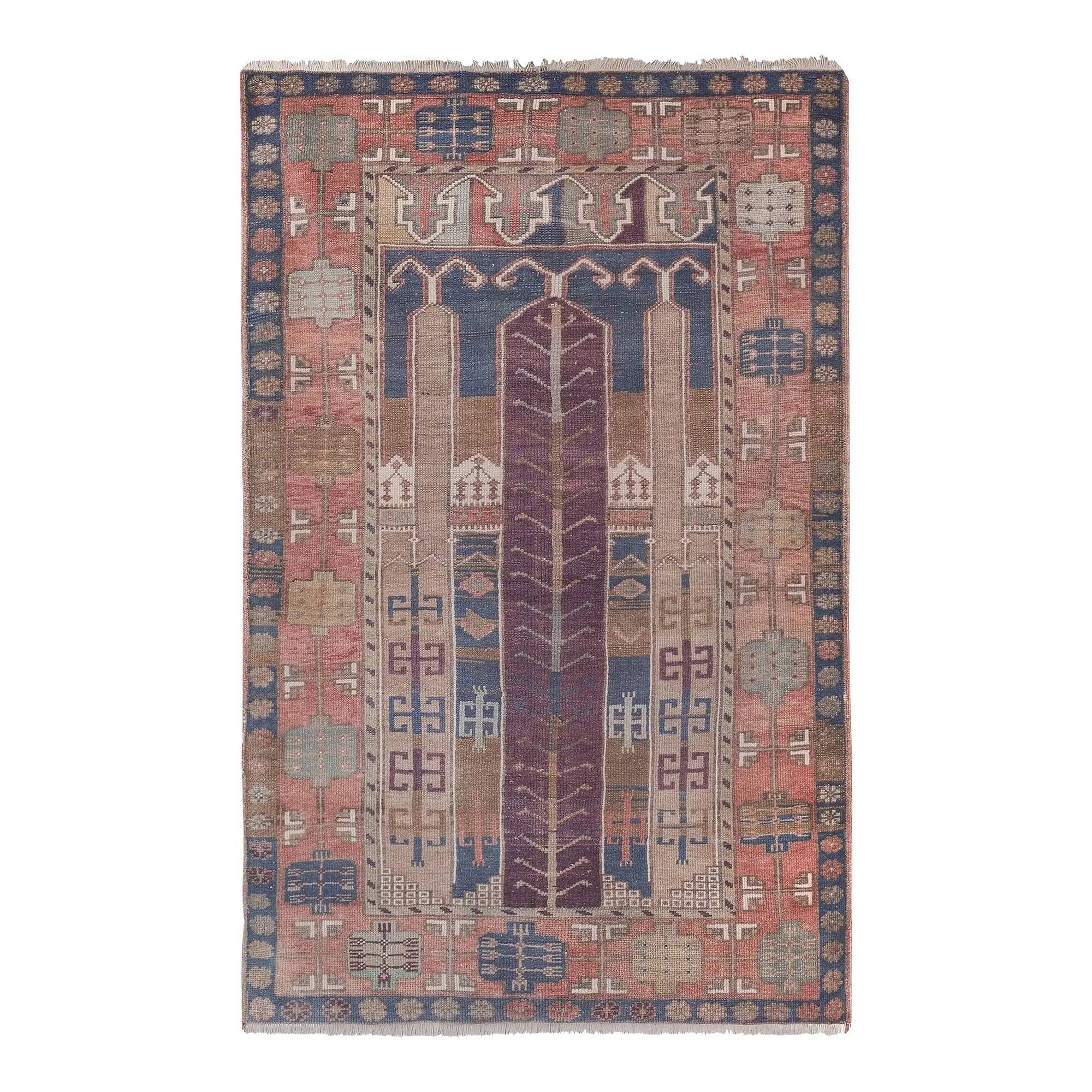 Vintage handmade Turkish rug 125x198 cm