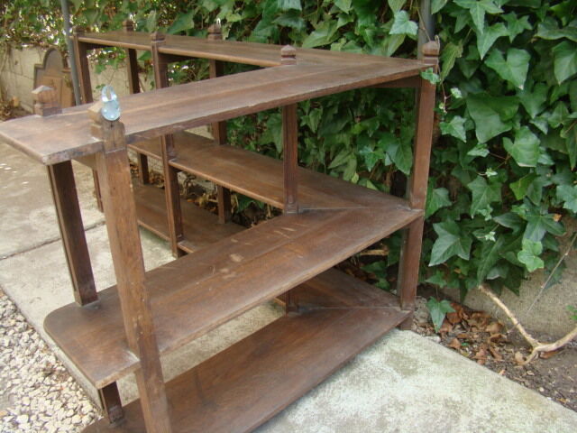 Old solid oak corner shelf