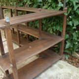 Old solid oak corner shelf