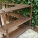 Old solid oak corner shelf