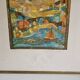 Lithographic table stylised figurative composition sailing boat Judith Bledsoe
