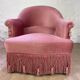 Fauteuil crapaud rose vintage