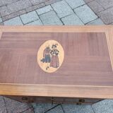 Old Louis XVI style chest of drawers in marquetry