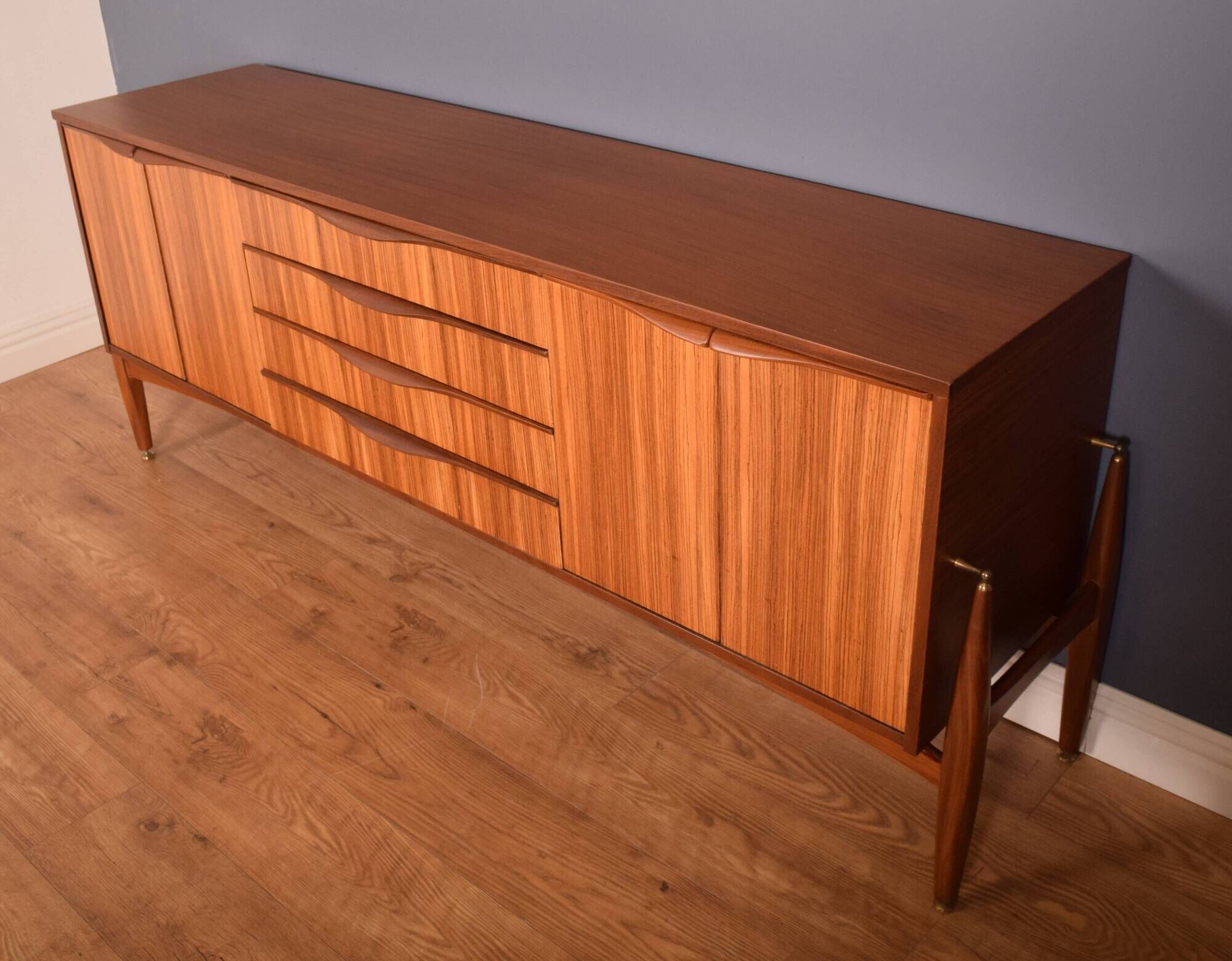 Restored 1960s Retro EON Elliots of Newbury Zebrano Sideboard Atomic Legs