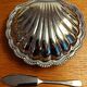 silver shell butter dish