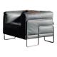 Fauteuil cuir gris pen club steiner désigné 1970