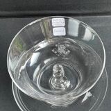 Coupe à dessert (compotier) avec plateau monogrammés en cristal léger