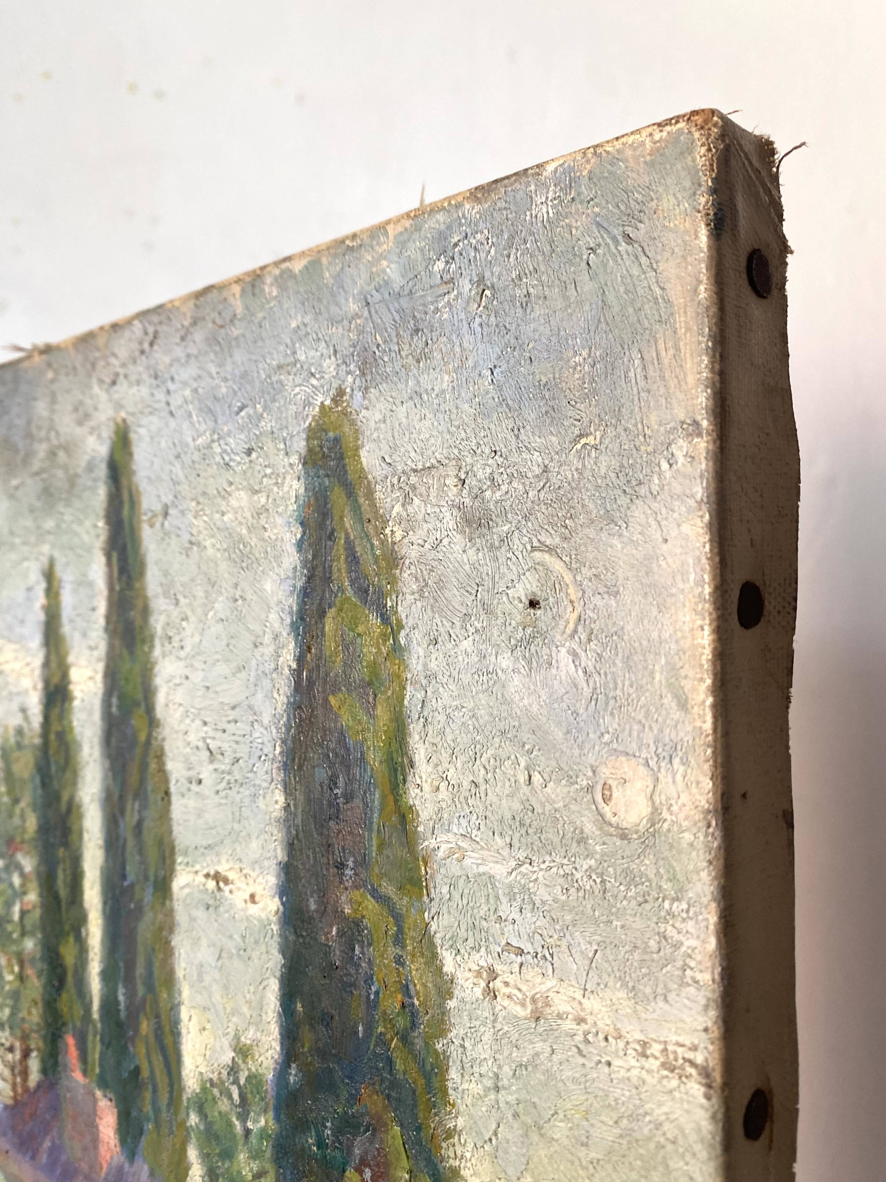 Southern landscape painting, canvas on stretcher