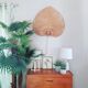 Grande palme en osier des années 60