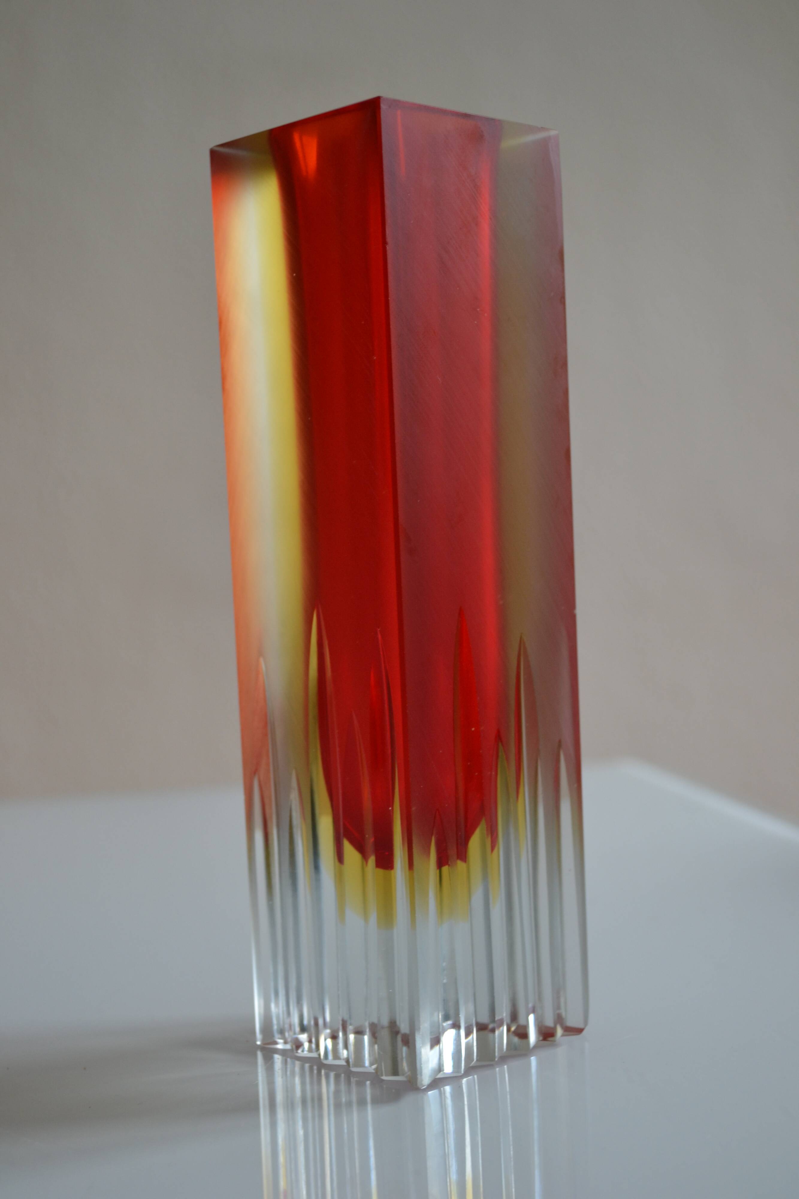 MURANO SOMMERSO VINTAGE MODERNIST VASE ERA FLAVIO POLISHED