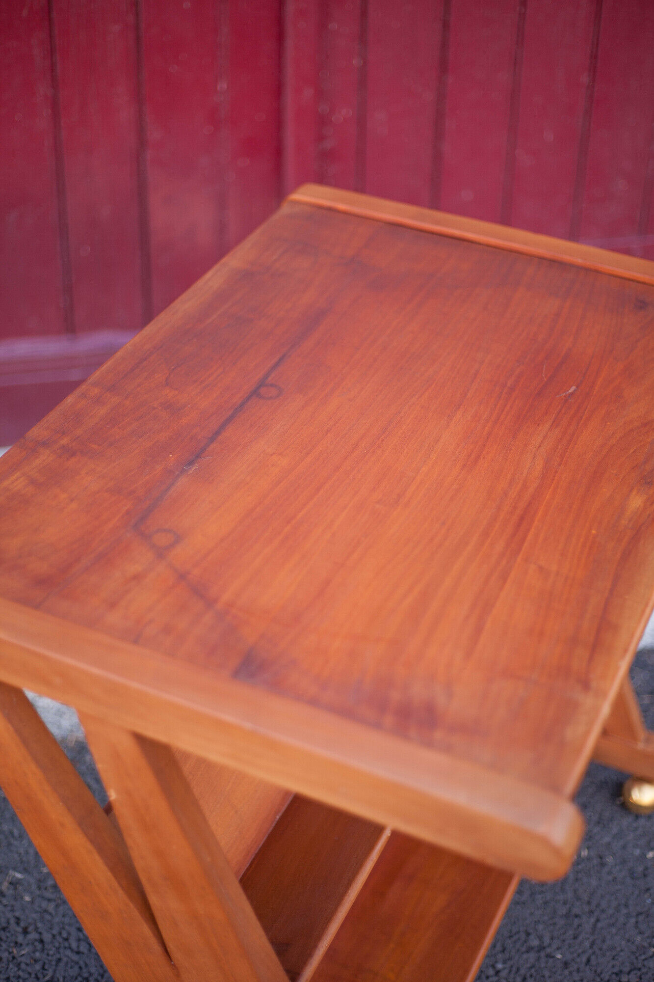 Wheeled service, wooden furniture