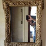 Mirror old wood and gilded stucco 57x71cm