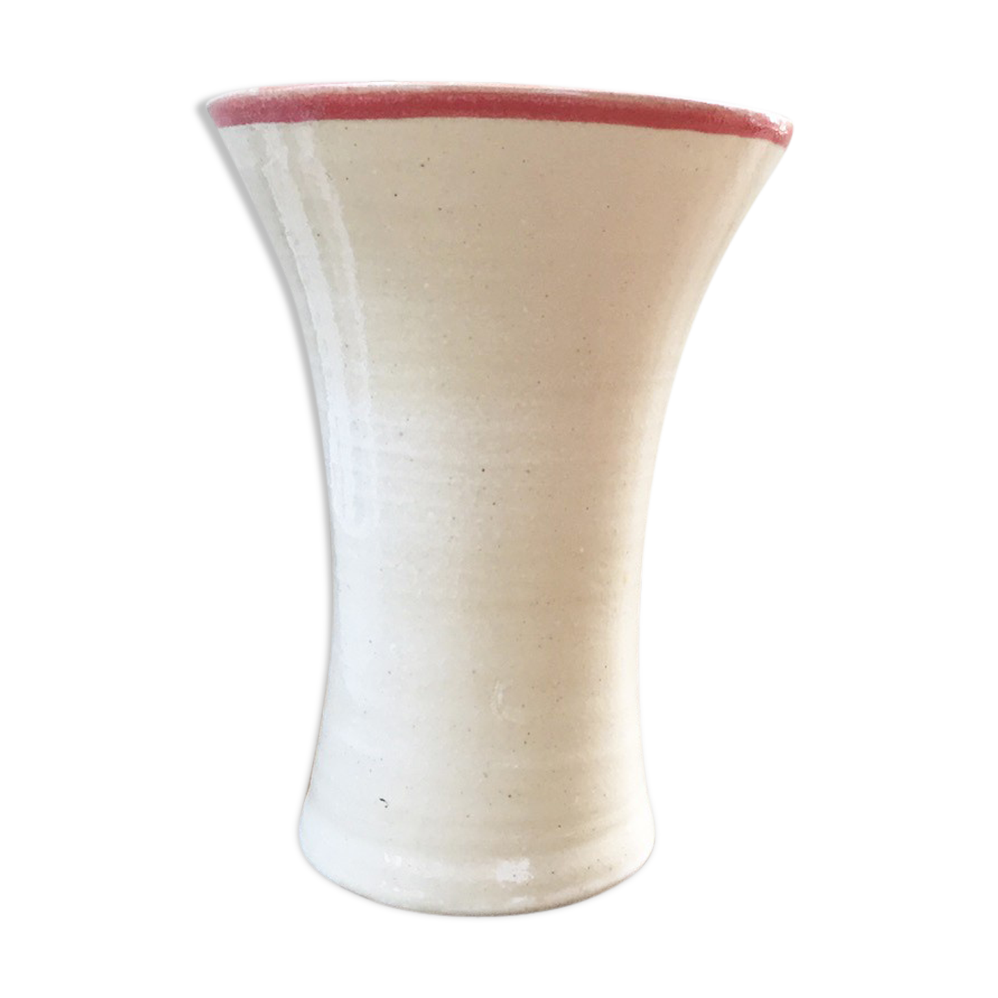 Flared white ceramic vase